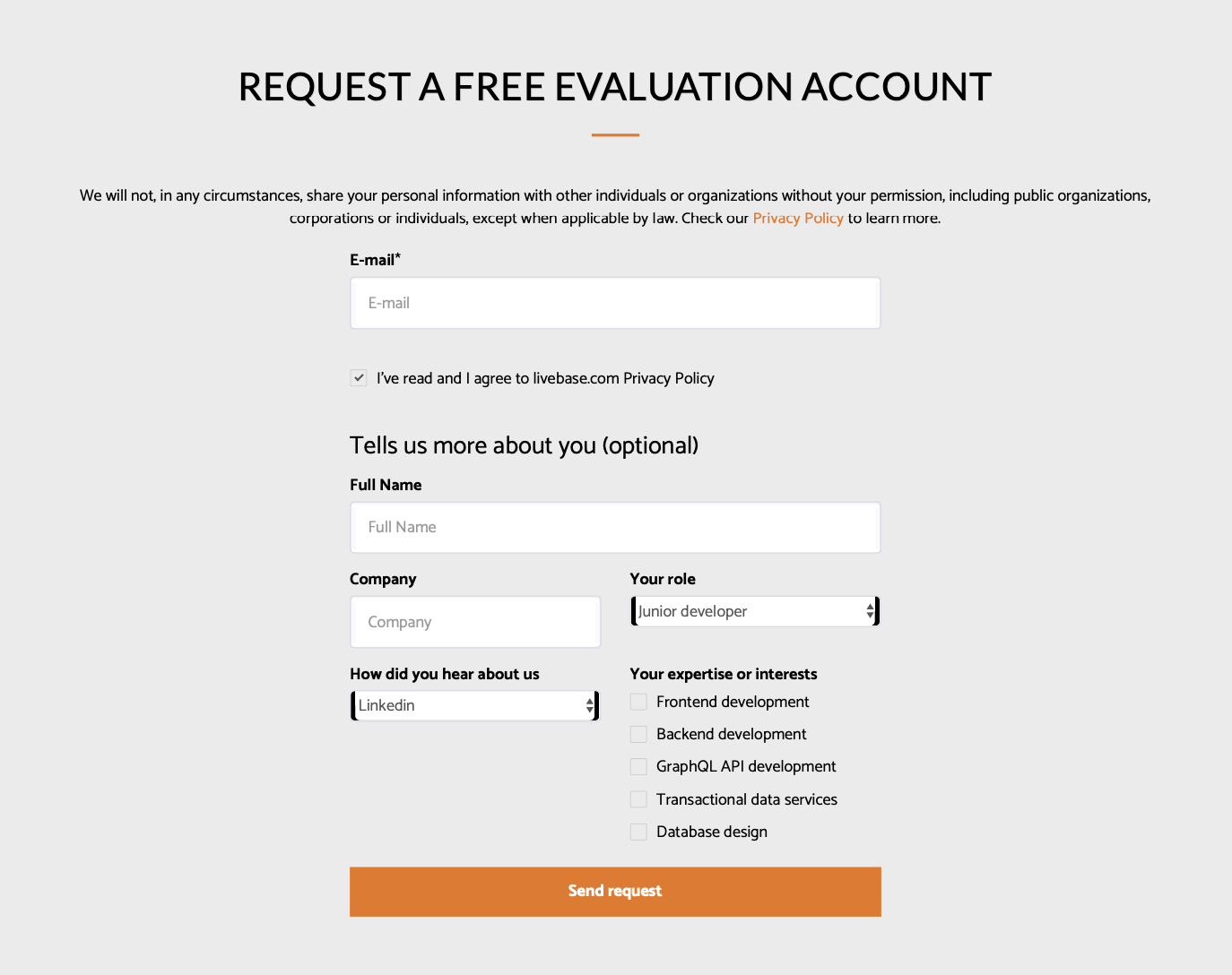 Request free developer account