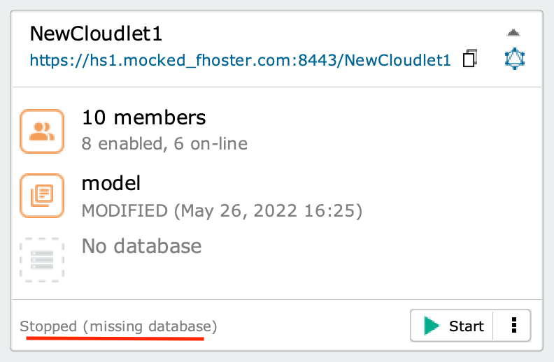 Cloudlet with an engine but no DB