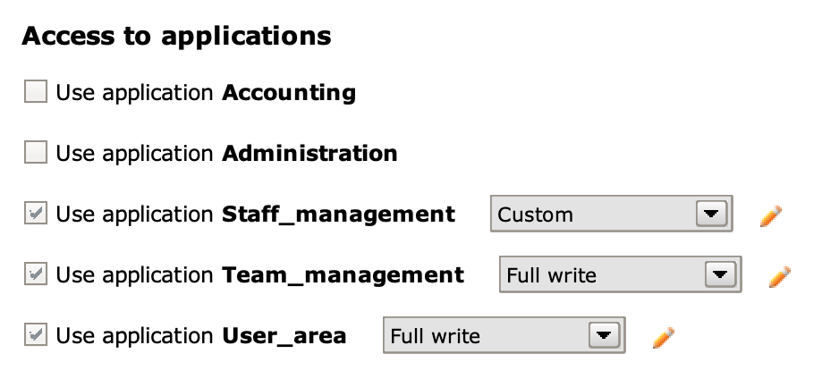 Assigning an application to a profile