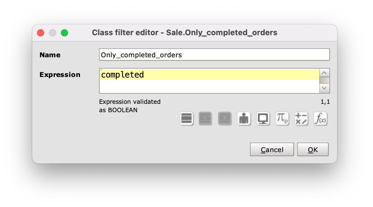 Class filter expression