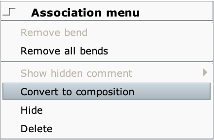 Convert an association into a composition