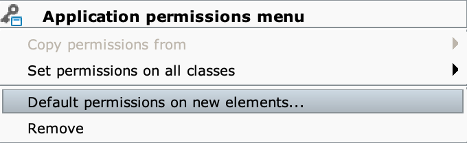 Default permissions on new elements