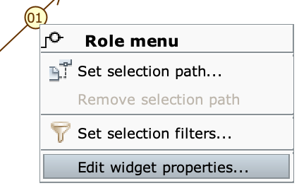Edit widget of a role