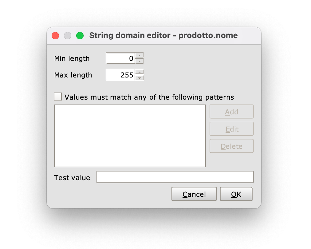 String domain editor