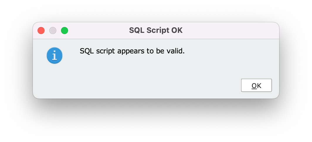 Valid SQL script