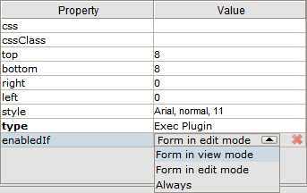 Des form layout editor handler button properties