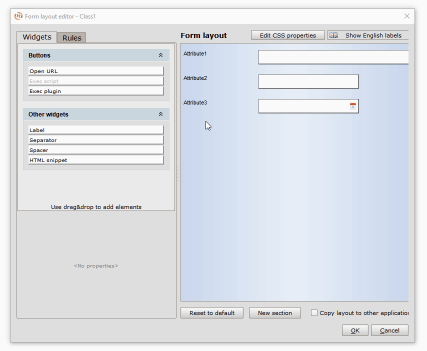 Des form layout editor handler button