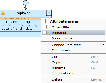 Designer employee context menu attribute required
