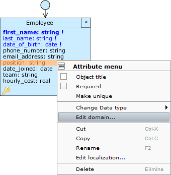 Designer employee context menu attribute edit domain