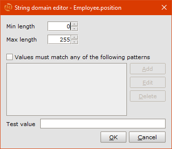 Designer employee position string domain editor empty